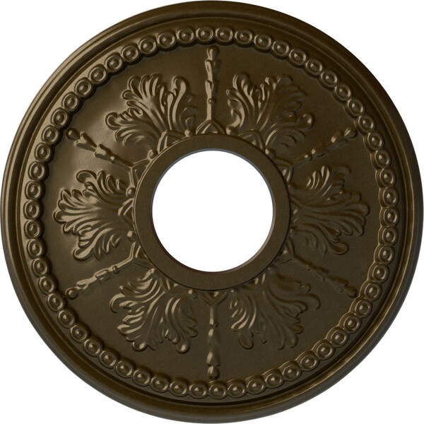 Ekena Millwork Tirana Ceiling Medallion (Fits Canopies up to 4 3/4"), 13 7/8"OD x 3 3/4"ID x 1 1/4"P, Brass CM13TIBRS - main
